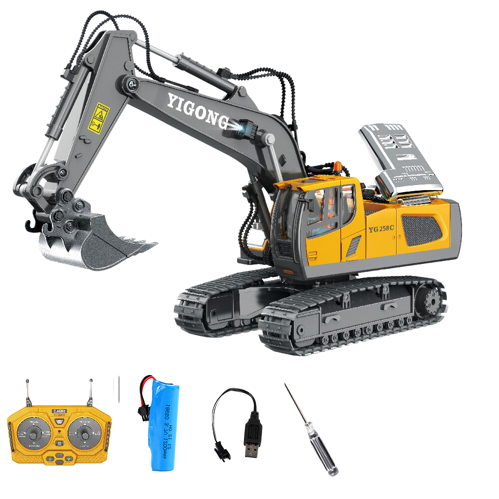 11 Channel RC Excavator Toy with Light Sound Effects
