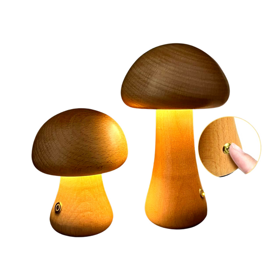 Wooden Cute Mushroom Led Lamp